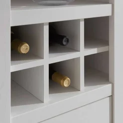 Weißes Landhausregal mit Flaschenfach - Chelles