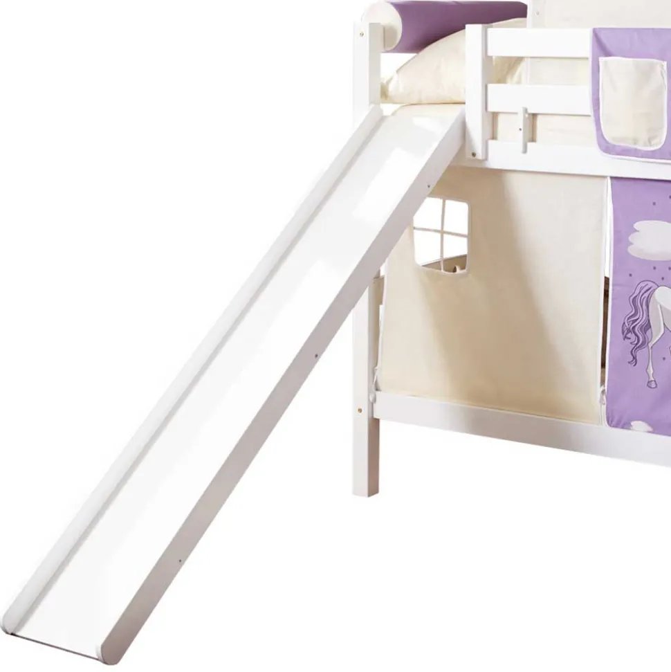 Weißes Mädchen Etagenbett mit Rutsche - Stonecca