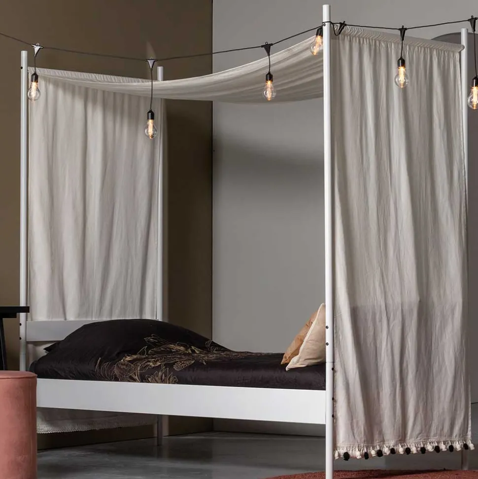 Weißes Metallbett mit Baldachin - Jenva