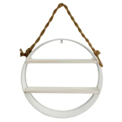 Weißes Regal in Rund mit Seil Aufhängung - Emzanua