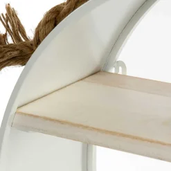 Weißes Regal in Rund mit Seil Aufhängung - Emzanua