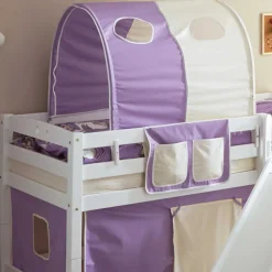 Weißes Rutsche Hochbett aus Buche - Bruns