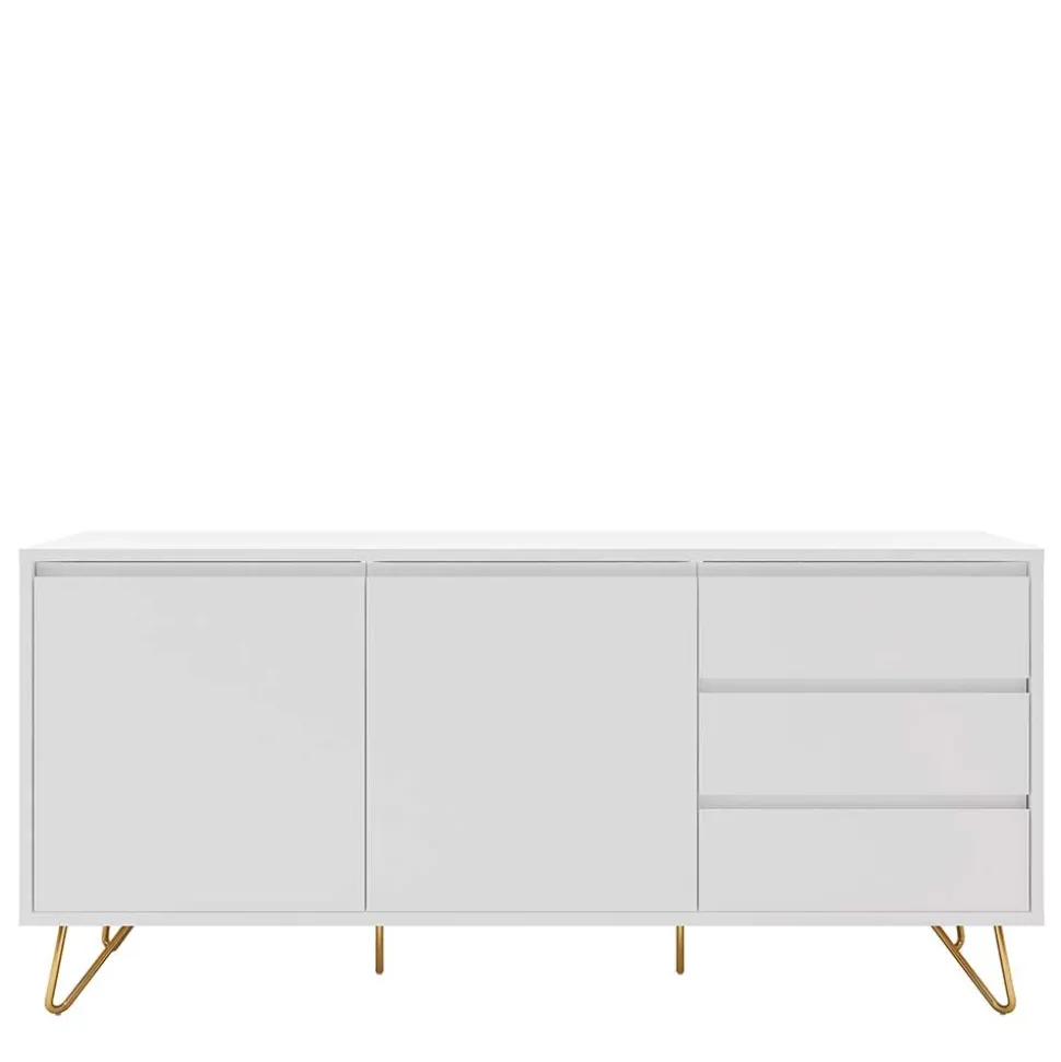 Weißes Sideboard 150cm mit Haarnadel Beinen - Donny
