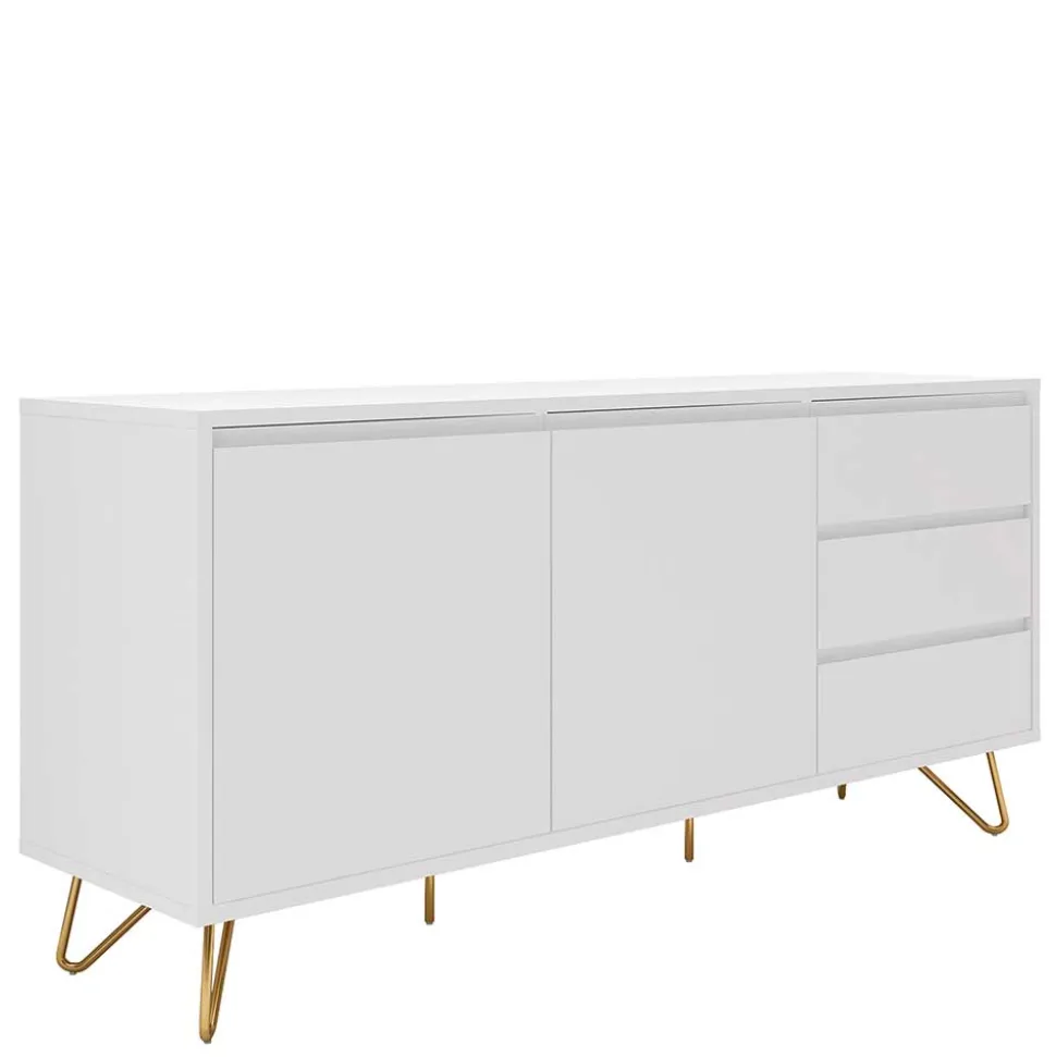 Weißes Sideboard 150cm mit Haarnadel Beinen - Donny
