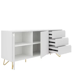 Weißes Sideboard 150cm mit Haarnadel Beinen - Donny