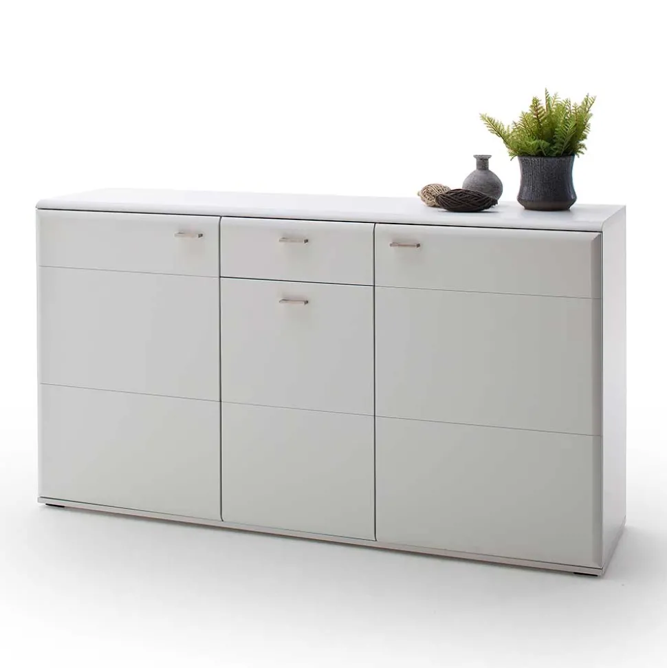 Weißes Sideboard mit Sockelgestell - Hazime