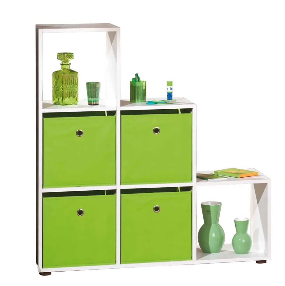 Weißes Stufenregal mit 6 Fächern - Sympatia