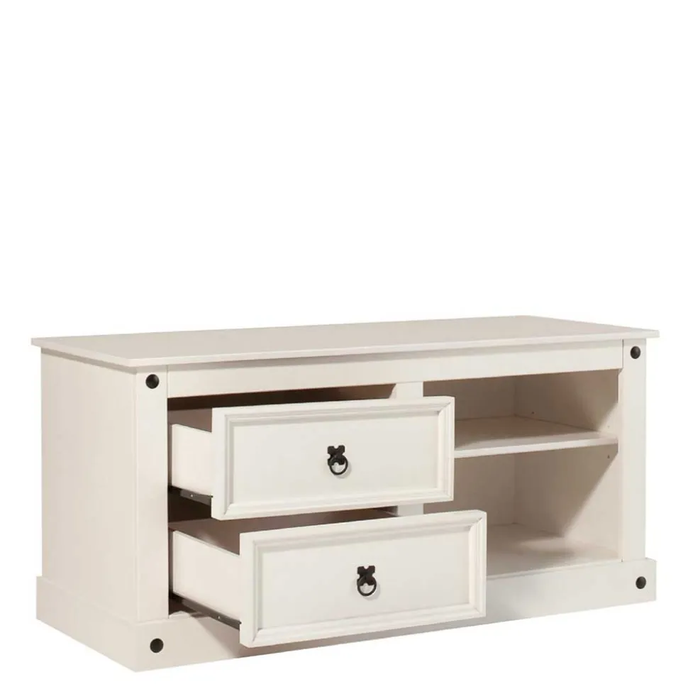 Weißes TV Board im Landhaus Design - Segrino