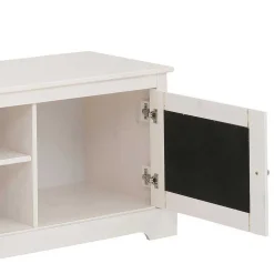 Weißes TV Board 2-türig mit Geflecht - Isvair