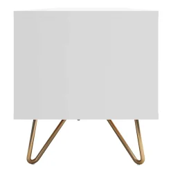 Weißes TV Lowboard mit Klappe & Schublade - Marmore