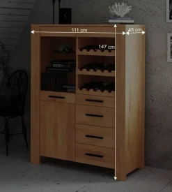 Weinschrank Mosniak aus Kernbuche Massivholz