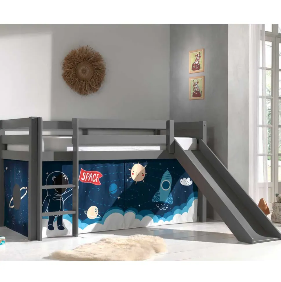 Weltraum Spielbett mit Rutsche - Kullara