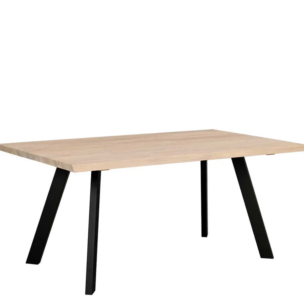 White Wash Eiche Tisch mit 4 Stühlen - Pulva (fünfteilig)