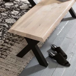 White Wash Esstisch Bank mit Baumkante - Tilveta