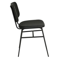 White Wash Holztisch & schwarze Stühle - Pessoa (fünfteilig)