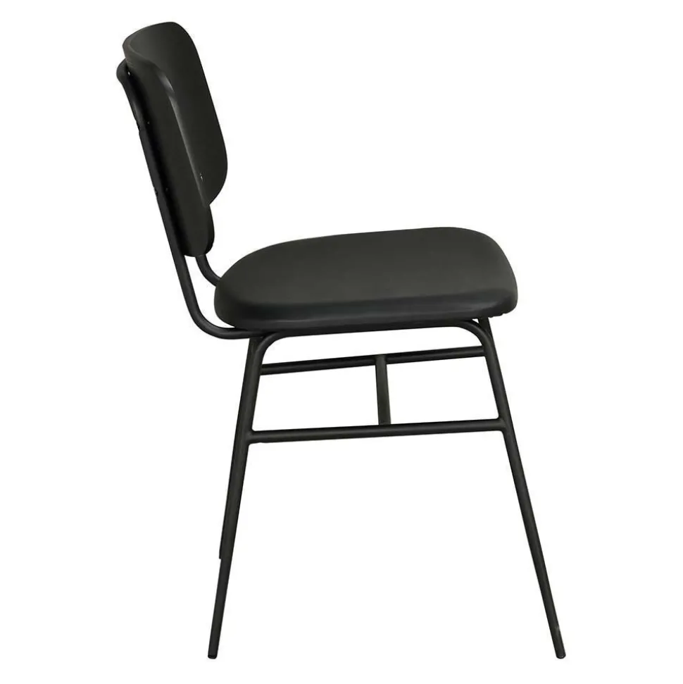 White Wash Holztisch & schwarze Stühle - Pessoa (fünfteilig)