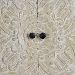 White Wash Sideboard mit Mandala Schnitzerei - Bonany