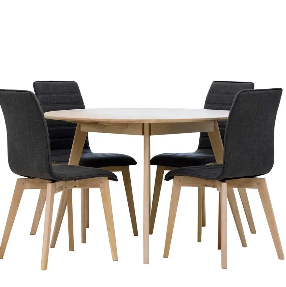 White Wash Tischgruppe in Rund - Navassa III (fünfteilig)