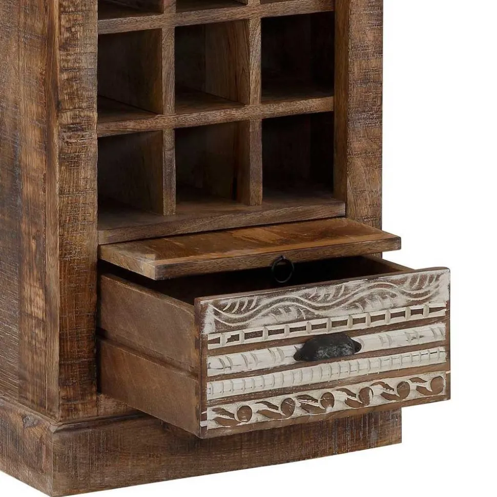 White Wash Weinregal im Vintage Look - Paola