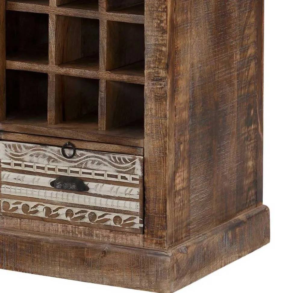 White Wash Weinregal im Vintage Look - Paola