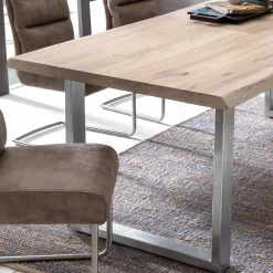 White Wash Wildeiche Tisch mit Baumkante - Botanios