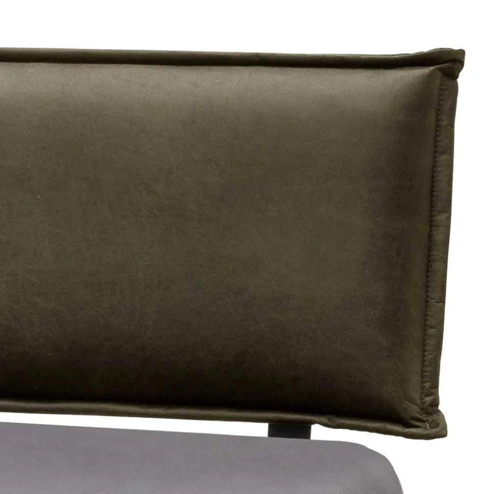 Wildeiche Balkenbett mit Leder-Kopfteil - Abrahams