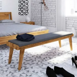 Wildeiche Bank für die Wohnung mit Polster - Hardus