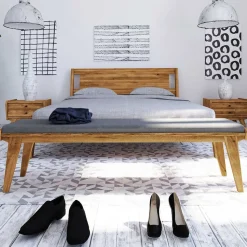 Wildeiche Bank für die Wohnung mit Polster - Hardus