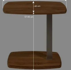 Wildeiche Beistelltisch auf Rollen - Jelka