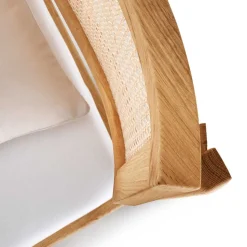 Wildeiche Bett mit Wiener Geflecht Kopfteil - Ambrosso