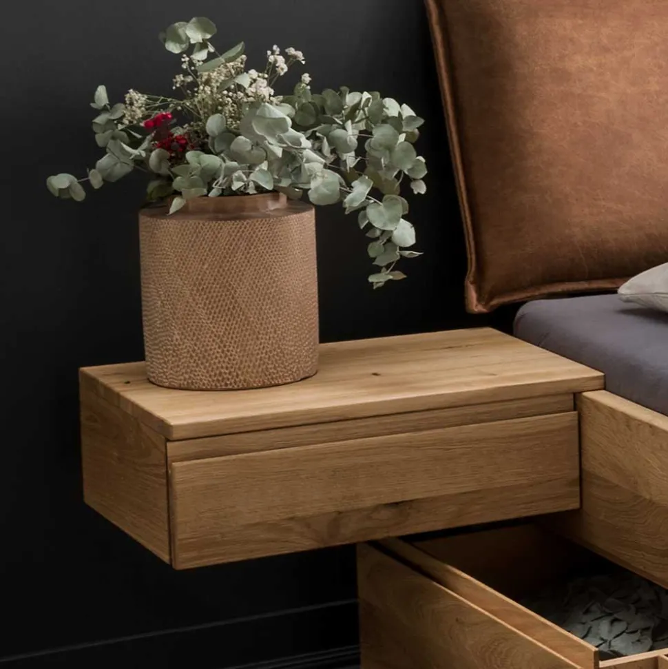 Wildeiche Bettanlage mit Stauraum - Zennian (dreiteilig)