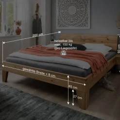 Wildeiche Bettgestell geölt - Yunves