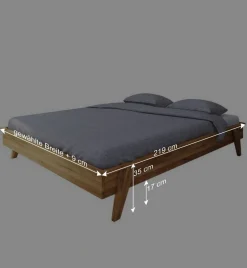 Wildeiche Bettgestell ohne Kopfteil in 210 cm - Hardus