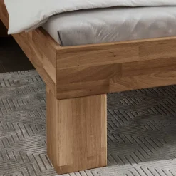 Wildeiche Doppelbett mit Polsterkopfteil - Esvilda