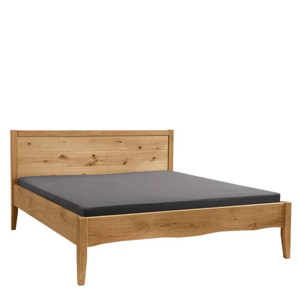 Wildeiche Doppelbett mit Holzkopfteil - Adeira