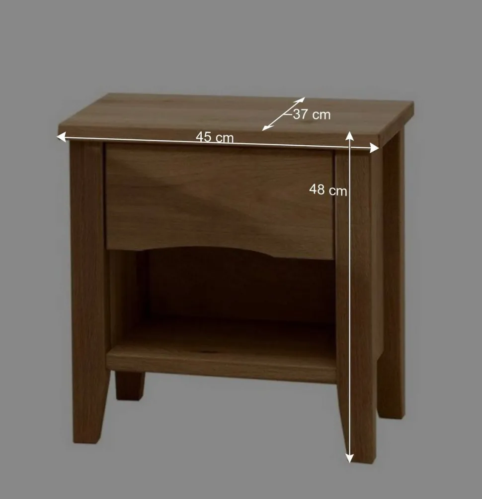 Wildeiche Doppelbett mit Holzkopfteil - Adeira