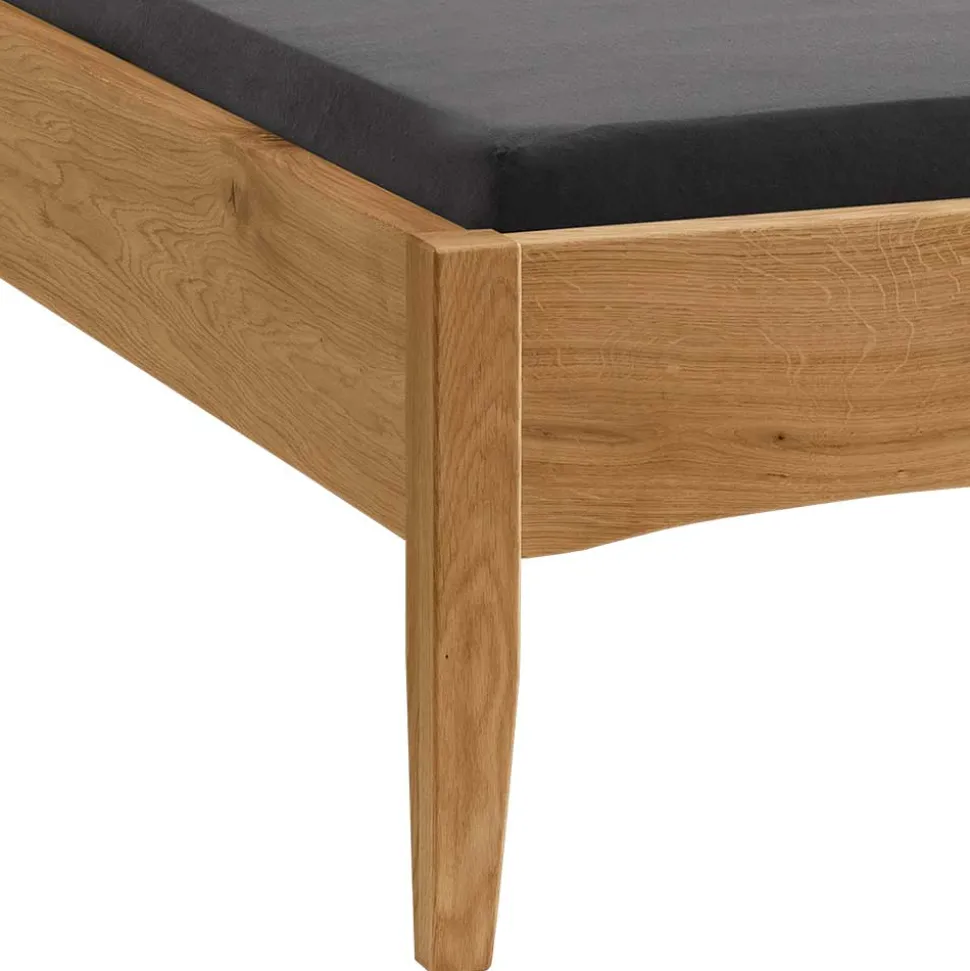 Wildeiche Doppelbett mit Holzkopfteil - Adeira