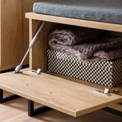 Wildeiche Flurbank mit zwei Klappen - Truvisas