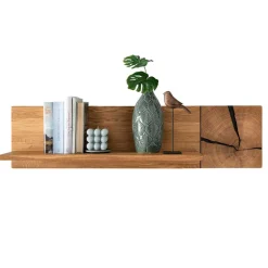 Wildeiche Hängeregal mit Hirnholz Deko - Acapella