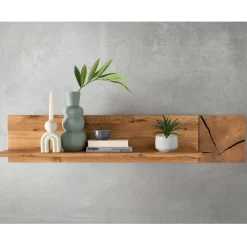Wildeiche Hängeregal mit Hirnholz Deko - Acapella