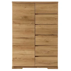 Wildeiche Hochkommode - 90 cm breit - Atluvia