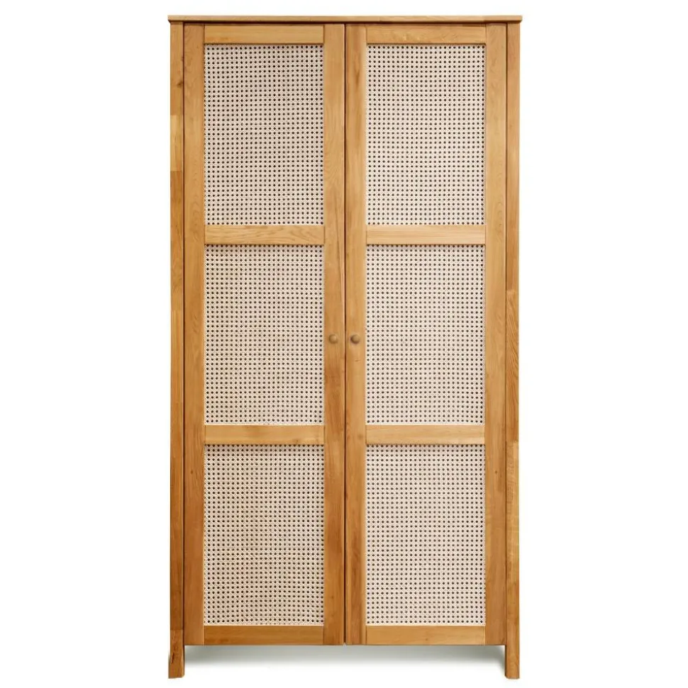 Wildeiche Kleiderschrank mit Wiener Geflecht - Ambrosso