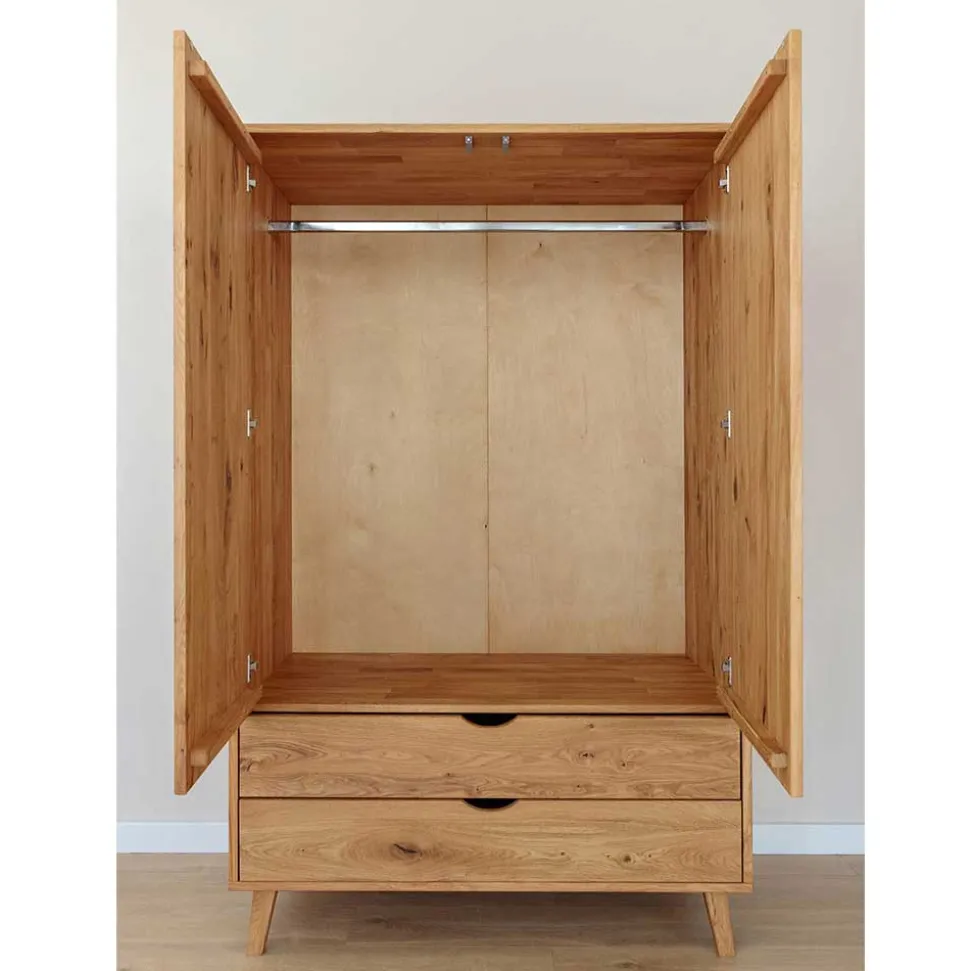 Wildeiche Kombi-Kleiderschrank massiv - Fabijola