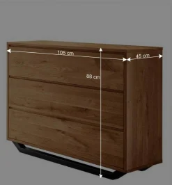 Wildeiche Kommode mit Metall Bügelgestell - Cancun