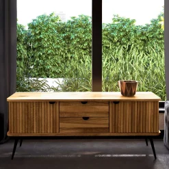 Wildeiche Lowboard mit Metall - Casarius