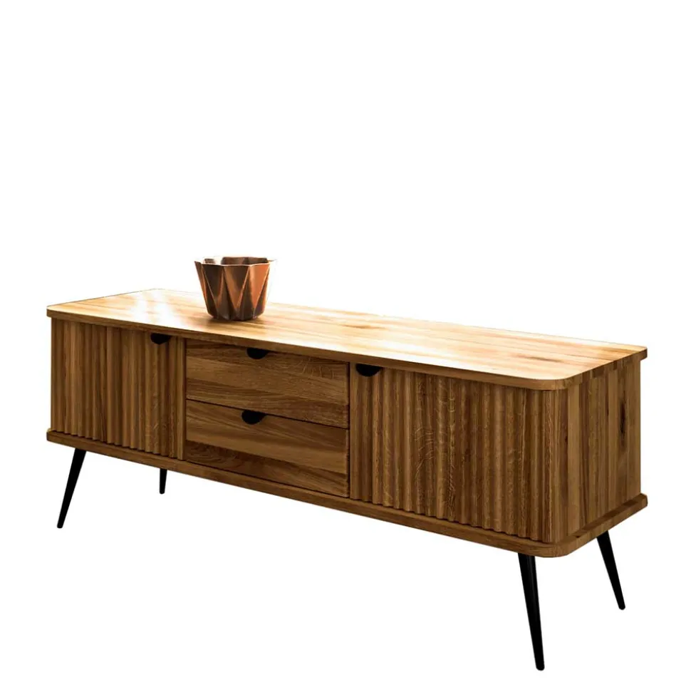 Wildeiche Lowboard mit Metall - Casarius