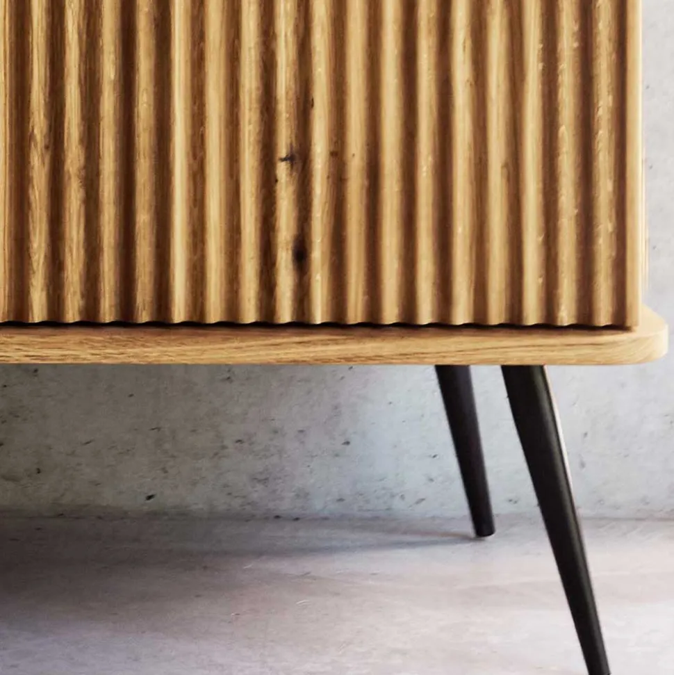 Wildeiche Lowboard mit Metall - Casarius