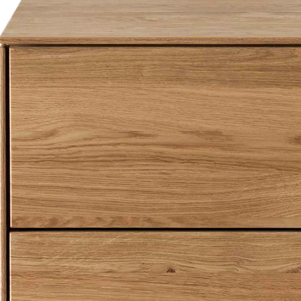 Wildeiche Nachtkommode 61 cm hoch - Nuessa