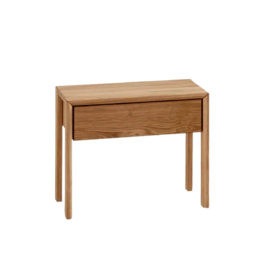 Wildeiche Nachtkommode mit einer Schublade - Waving