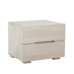 Wildeiche Nachtschrank Slobozia in Weiß geölt